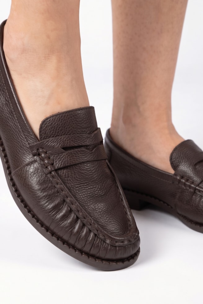 Antonia - Sapato Mocassim Couro Marrom
