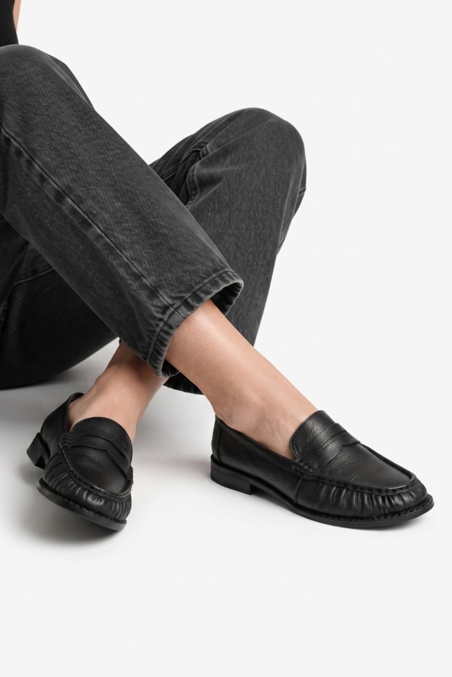 Antonia - Sapato Mocassim Couro Preto