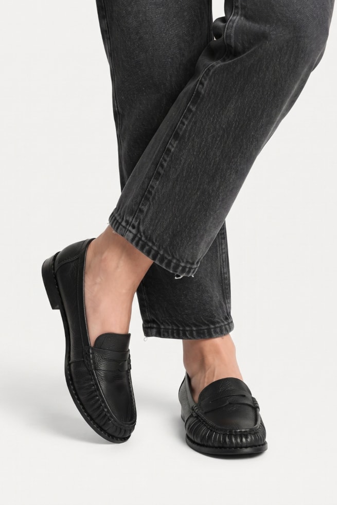 Antonia - Sapato Mocassim Couro Preto