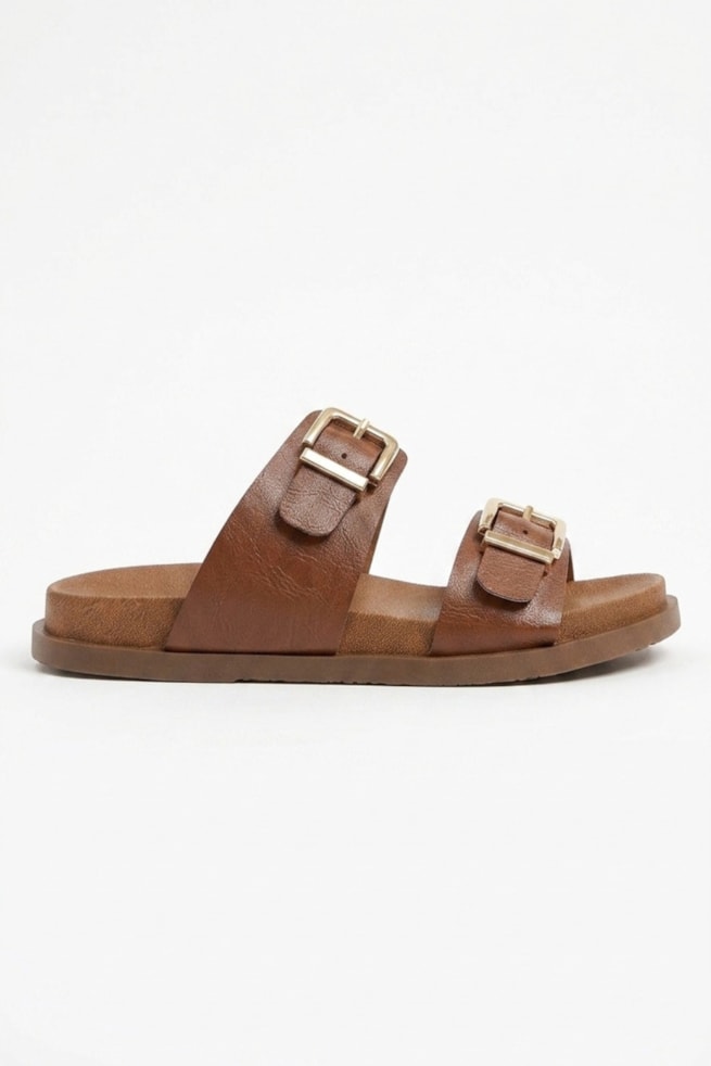 Beca - Sandália Slide Flatform Caramelo