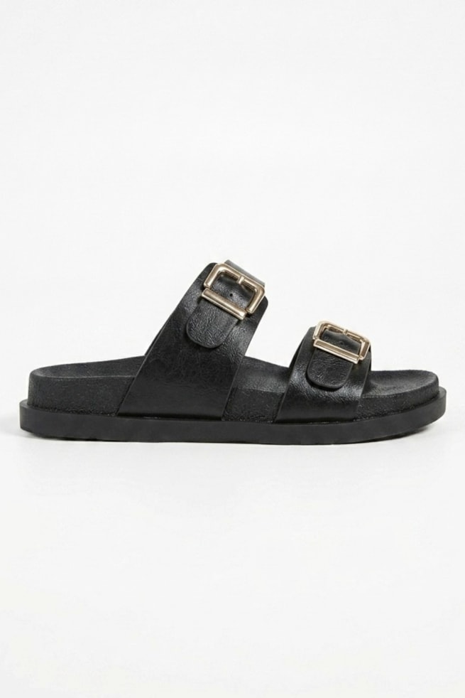 Beca - Sandália Slide Flatform Preta