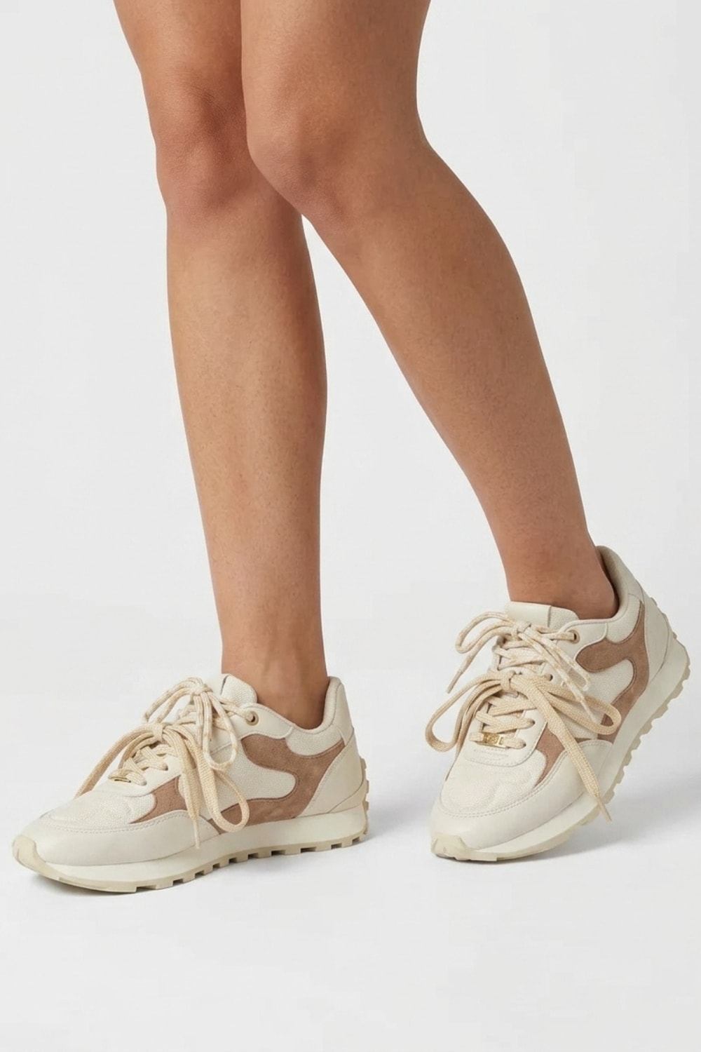 Liza - Tênis Chunky Off White com Caramelo