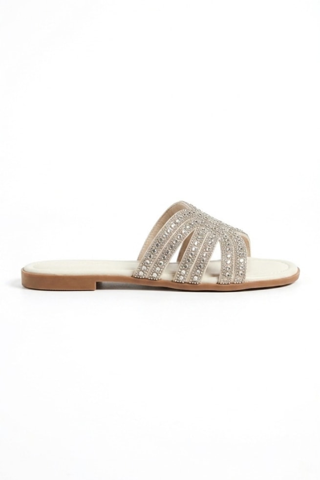 Brigite - Sandália Rasteira Off White