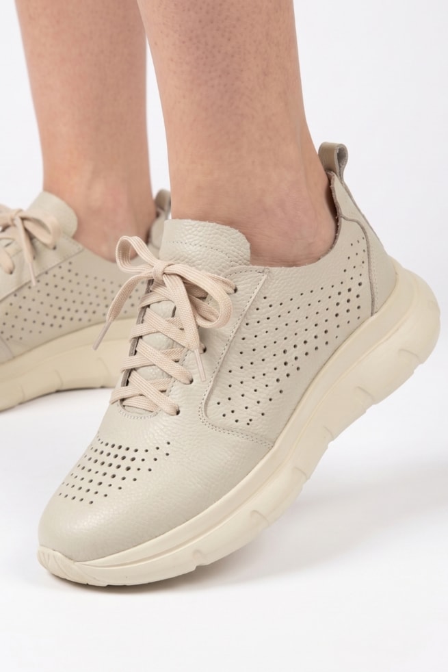 Camile - Tênis Couro Off White