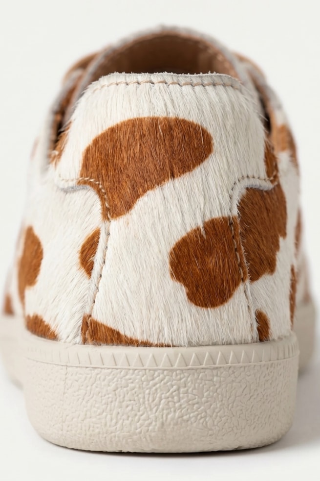 Chloe - Tênis Slip On Couro Animal Print Caramelo e Off White