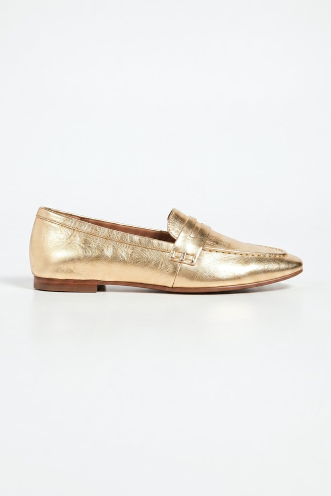Elis - Sapato Mocassim Couro Dourado