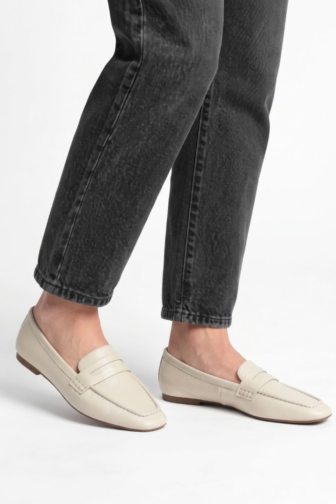Elis - Sapato Mocassim Couro Off White