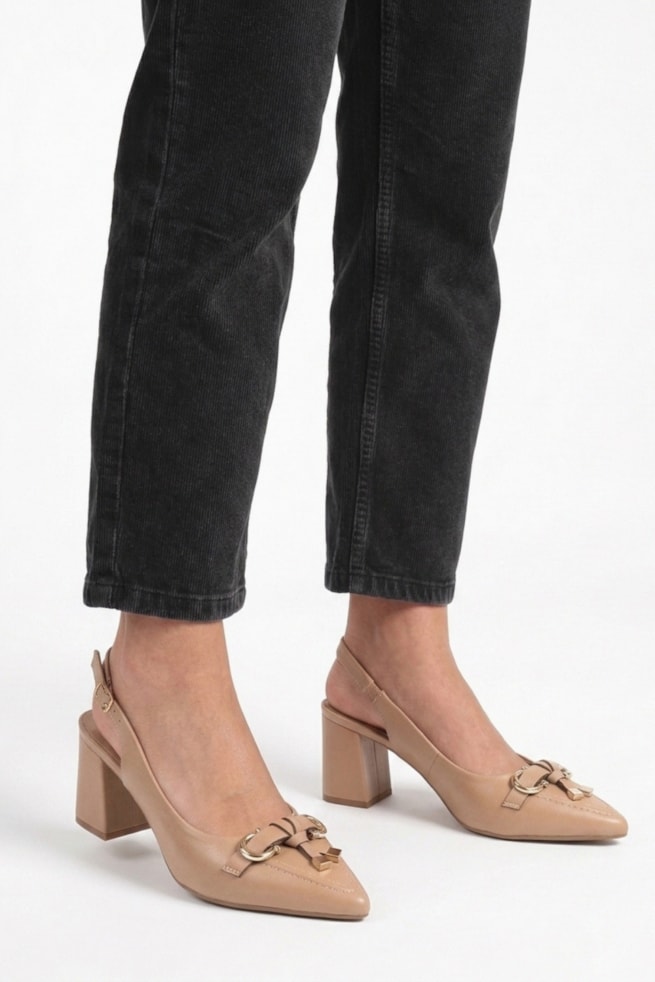Érica - Scarpin Slingback Nude