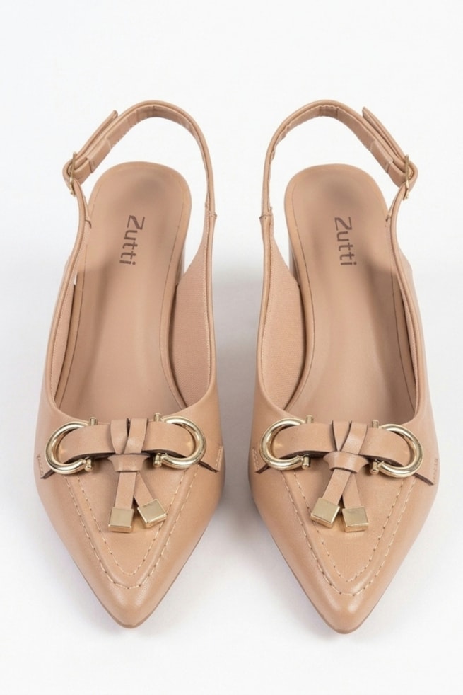 Érica - Scarpin Slingback Nude