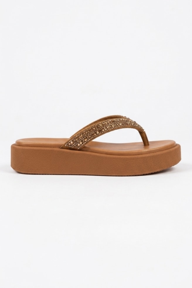 Gabi - Sandália Flatform Caramelo