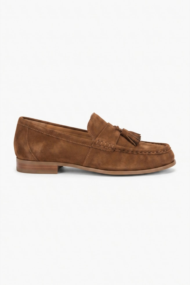 Giulia - Sapato Mocassim Camurça Caramelo