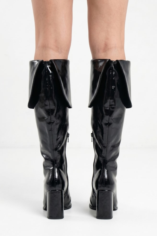 Isla - Bota Over The Knee Cano Longo Salto Grosso Preta