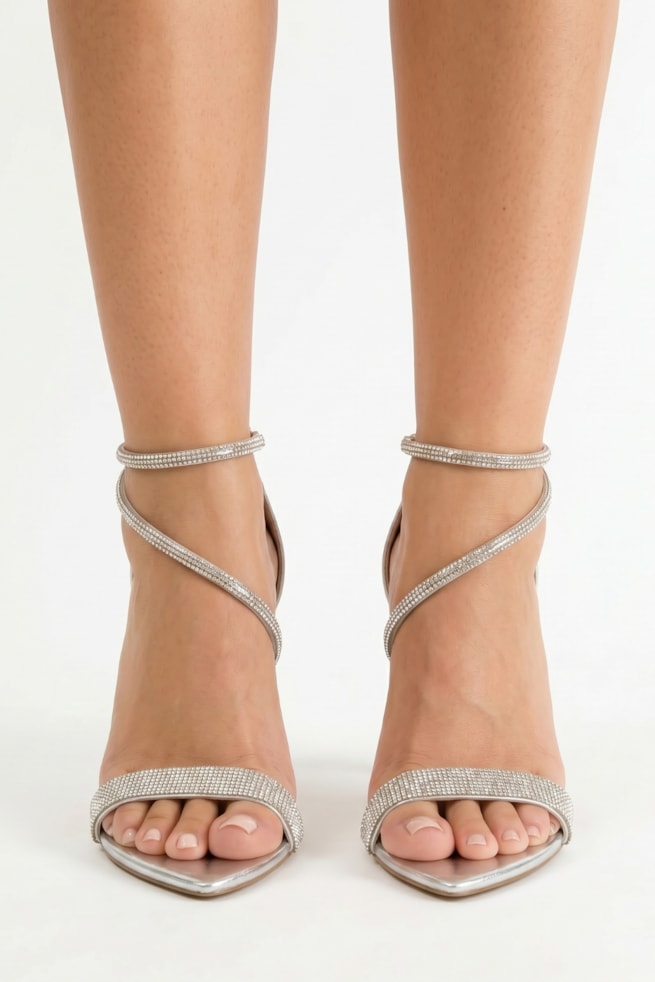 Izabel - Sandália Prata c/ Strass