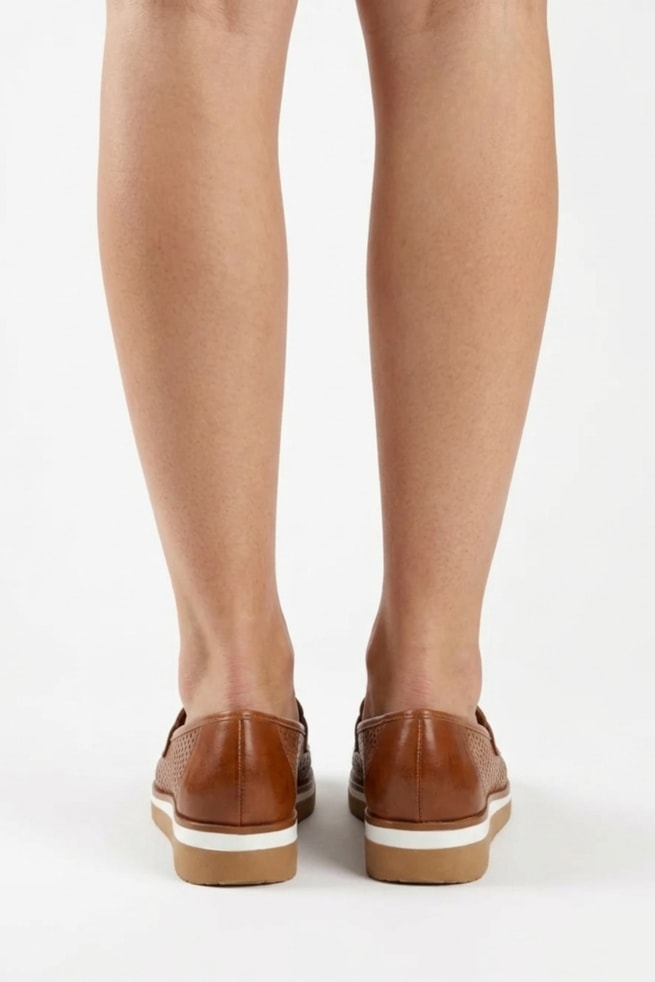 Lana - Sapato Mocassim Couro Caramelo