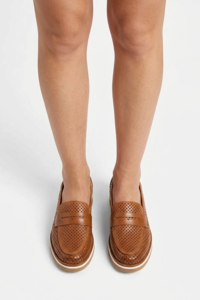 Lana - Sapato Mocassim Couro Caramelo