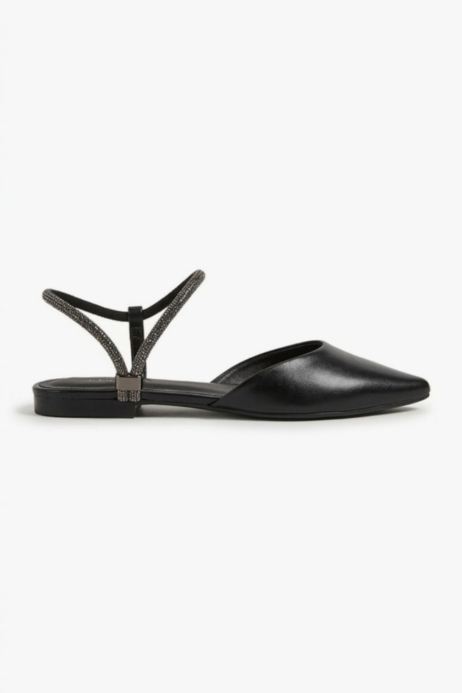 Lara - Sapatilha Slingback Preto