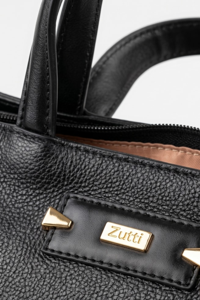 Lily - Bolsa 2 em 1 Couro Preto