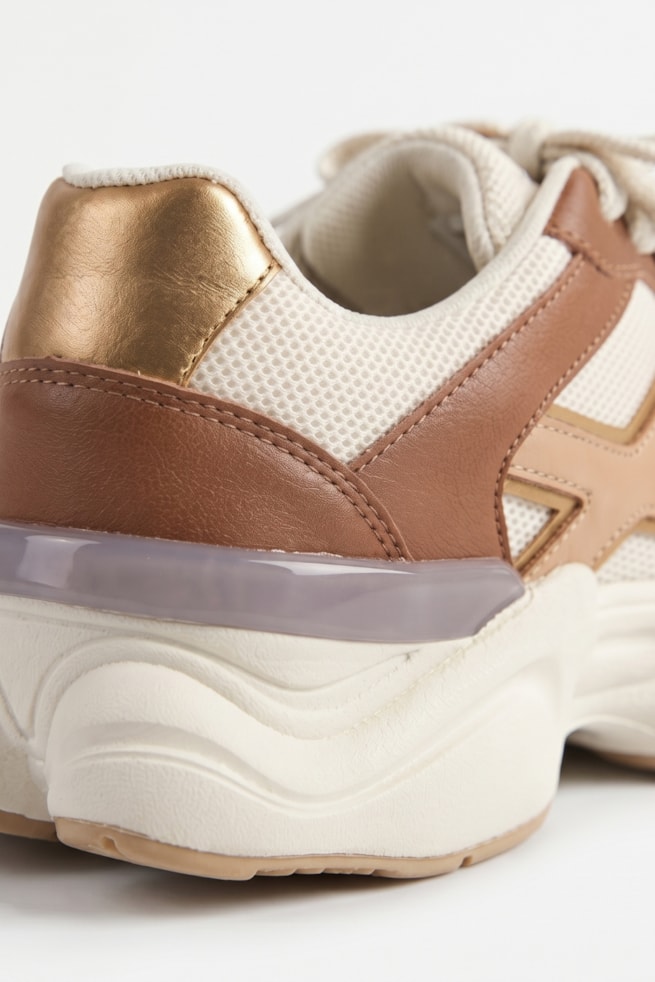 Liza - Tênis Chunky Off White com Caramelo