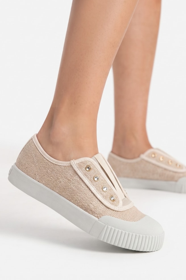 Manuela - Tênis Lona Slip On Off White