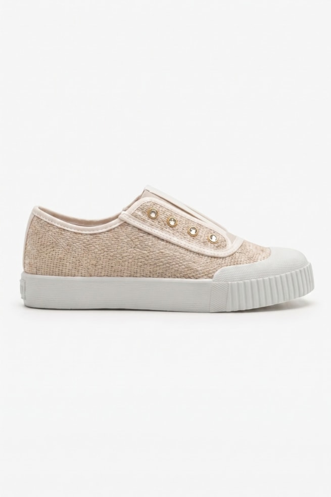 Manuela - Tênis Lona Slip On Off White