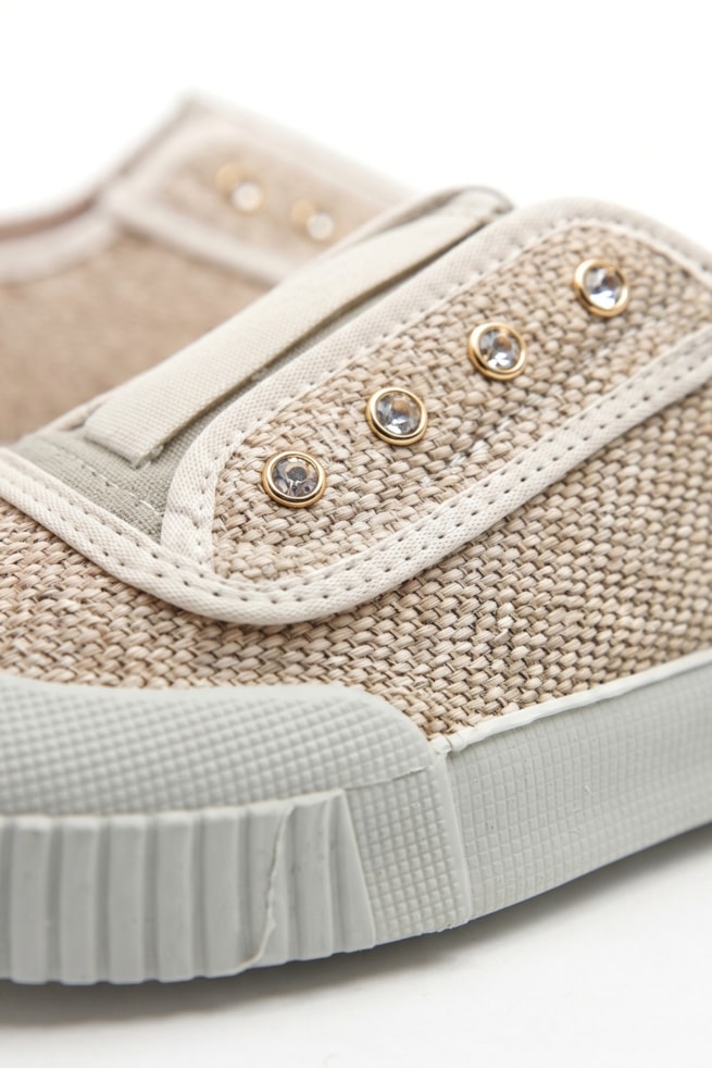 Manuela - Tênis Lona Slip On Off White