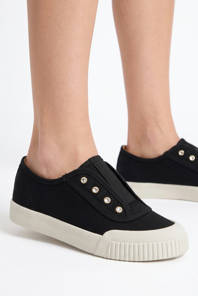 Manuela - Tênis Lona Slip On Preto