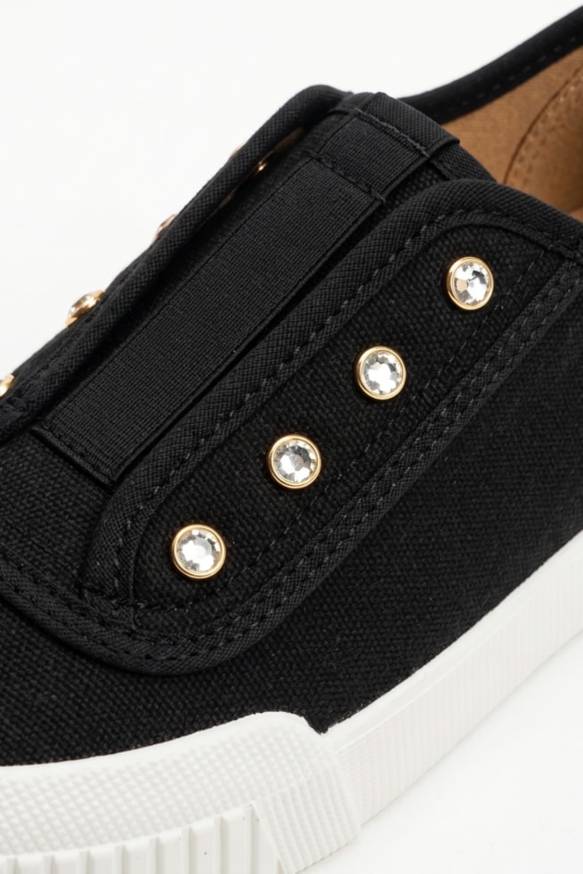 Manuela - Tênis Lona Slip On Preto