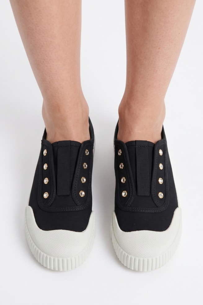 Manuela - Tênis Lona Slip On Preto