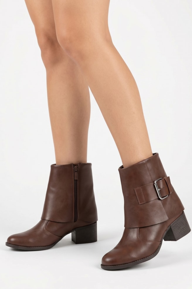 Marcela - Bota Ankle Cano Curto Couro Marrom