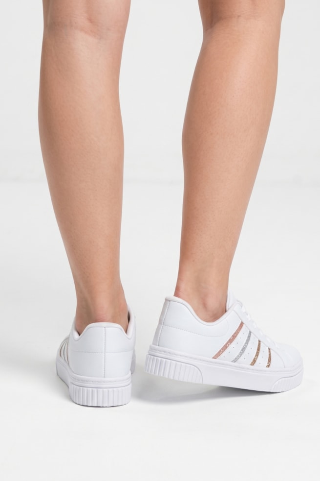Marina - Tênis Slip On Branco Glitter