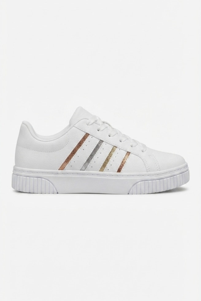 Marina - Tênis Slip On Branco Glitter