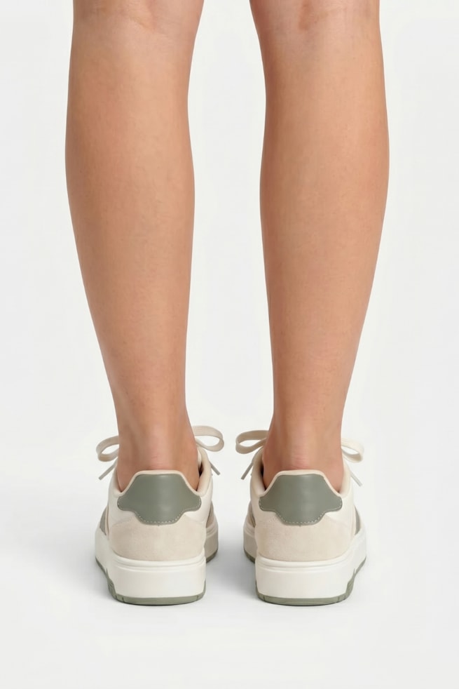 Norah - Tênis Casual Off White c/ Verde