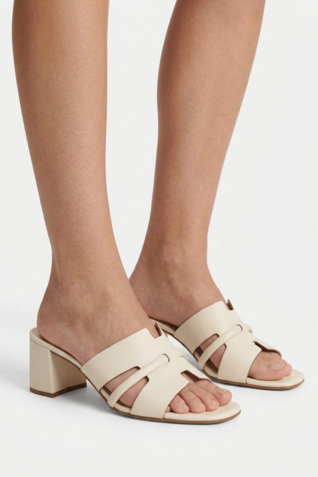 Pietra - Sandália Tamanco Off White