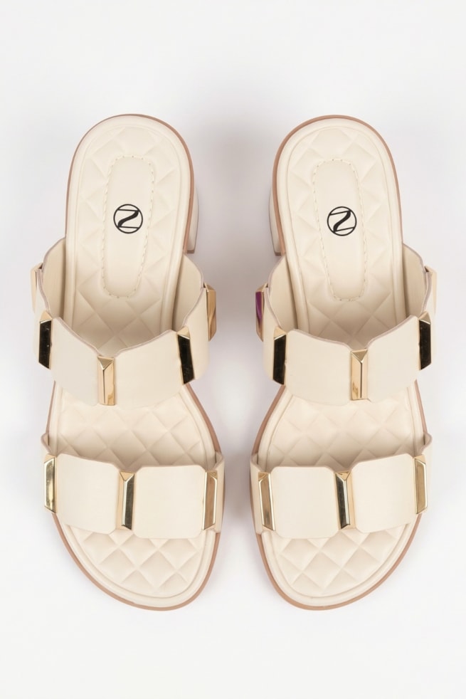 Siena - Sandália Tamanco Couro Off White