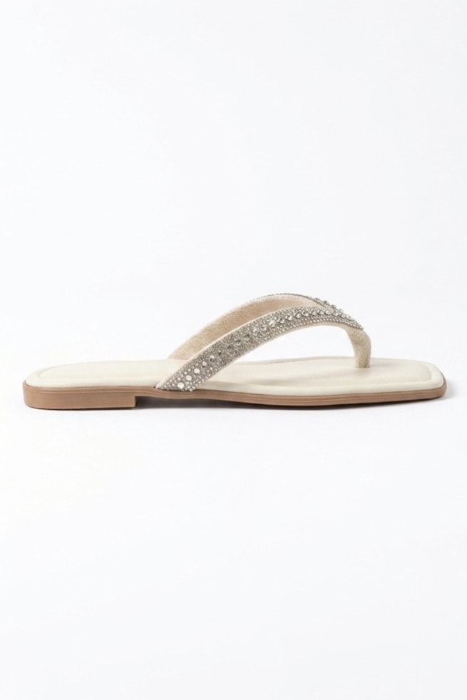 Stefanie - Sandália Rasteira Off White