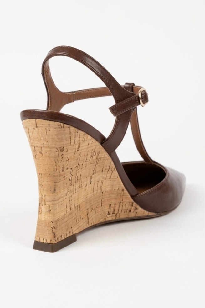 Úrsula - Scarpin Anabela Marrom