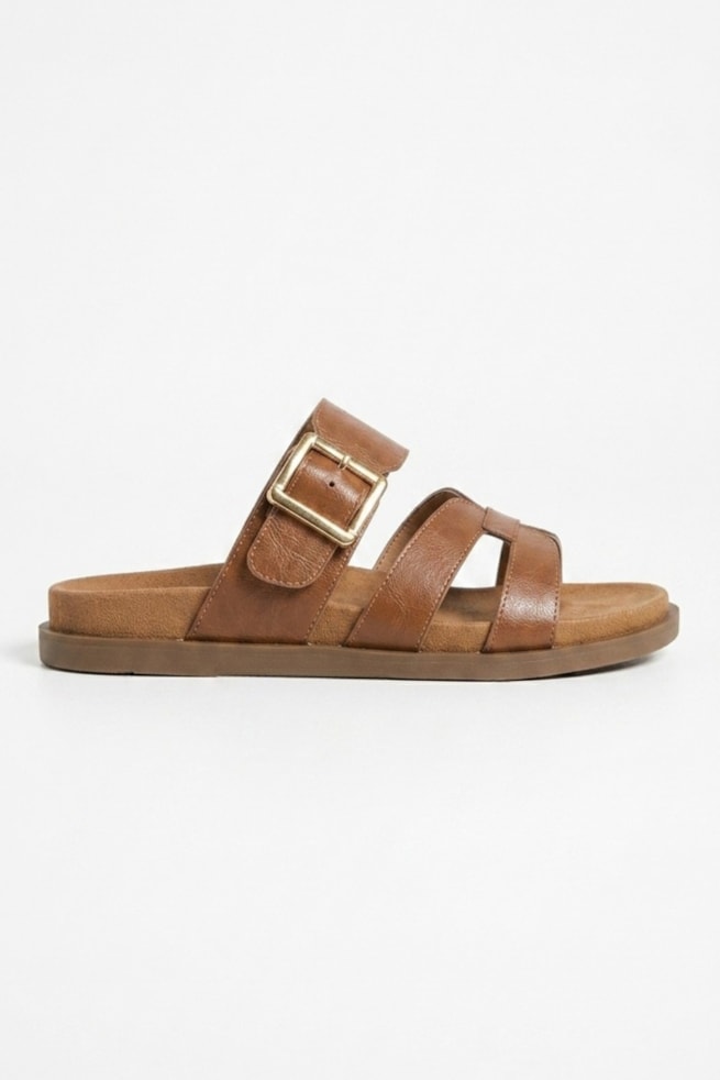 Vera - Sandália Slide Flatform Caramelo